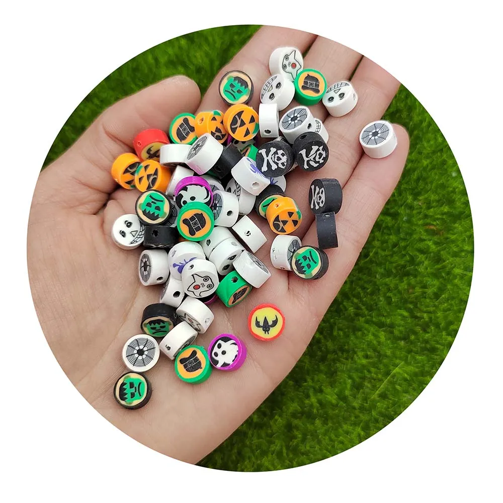 Mixed Halloween Polymer Clay Eye Beads Handmade Loose Spacer Beads For Kids Jewelry Making DIY Bracelet Necklace DIY