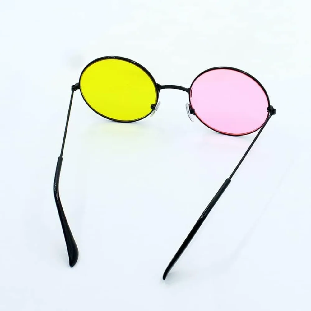Spamton Deltarune Cosplay Glasses, Anime Boss Plush Yellow Pink Mixed Color Round Frame Sunglasses Cos Prop Halloween image 5