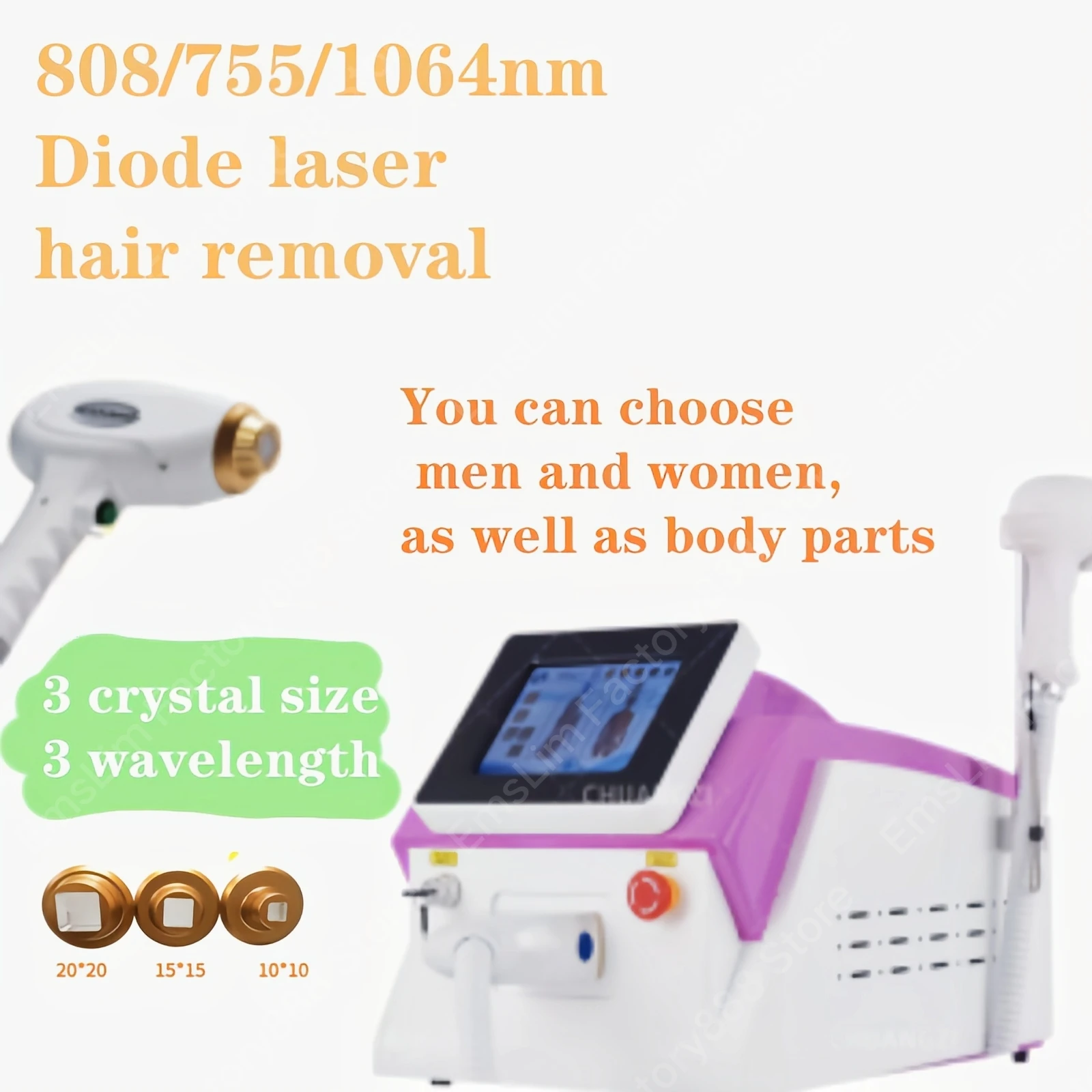 

2000W 3 wavelength 755nm 808nm 1064nm hair removal machine skin care face body hair removal cooling diode laser