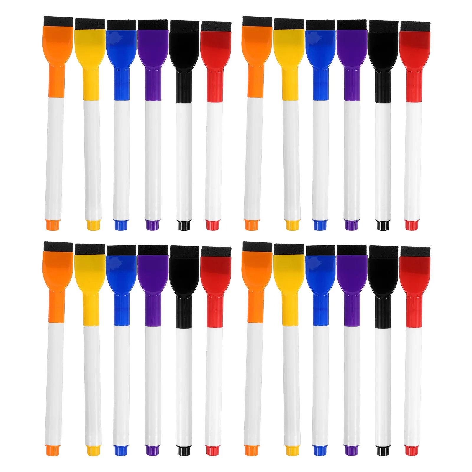 24Pcs Whiteboard Markers Dry Erase Magnetic Fine Tip Colorful Erasable White Board Marker Set Classroom Office Drawing