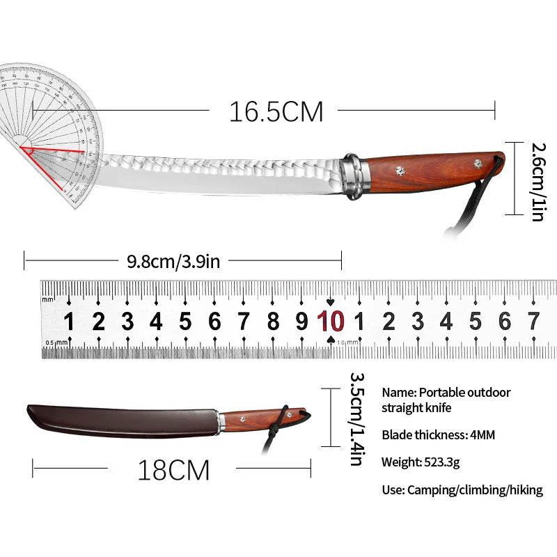 1PC High quality, integrated dragon bone, outdoor survival knife, camping knife, hand-held meat knife, firewood knife