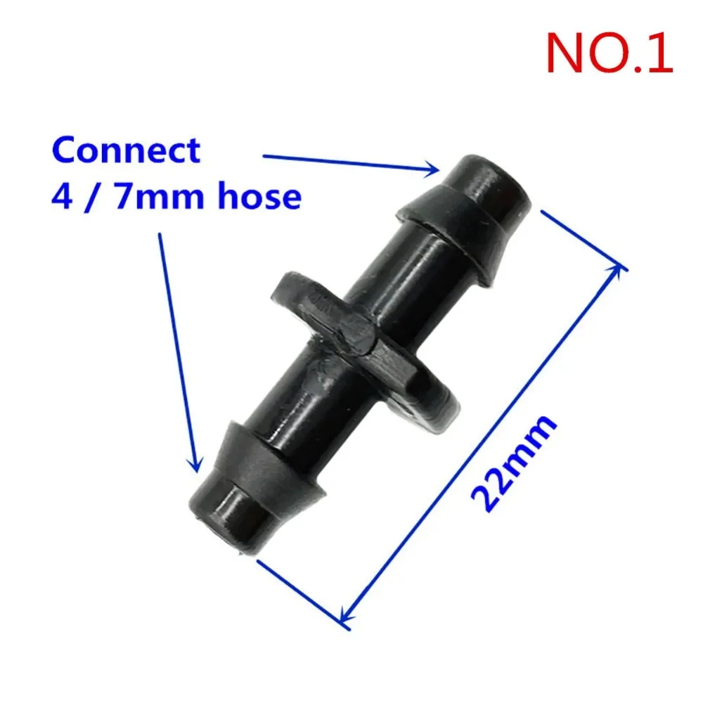 3/5 Mm4/7Mm8/11Mm Hose Double Barbed Straight Connectors Home Garden Quick Coupling Pipe Connector Greenhouse tube Adapter 20Pcs