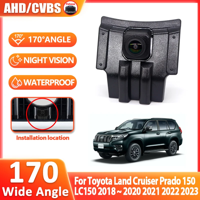 

Автомобильная камера переднего вида для Toyota Land Cruiser Prado 150 J150 LC150 Overbearing 2018 ~ 2023 Водонепроницаемая передняя камера с логотипом парковки