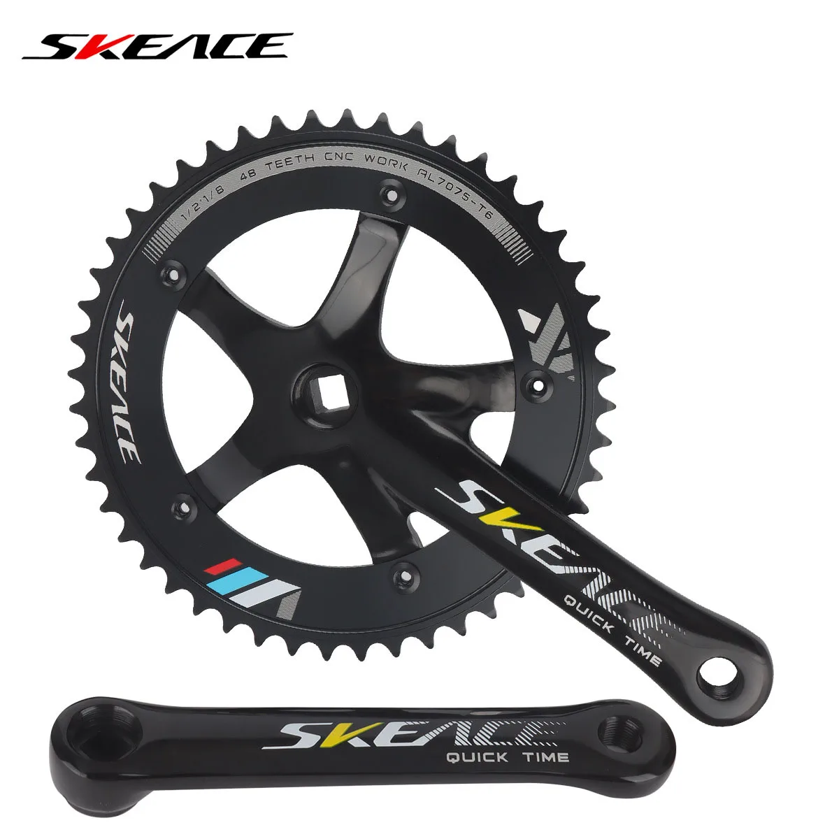 

Skeace bicycle 48T Integrated crankset Aluminum alloy Fixed Gear Track Square holes 166mm Crank Single speed bike accessories