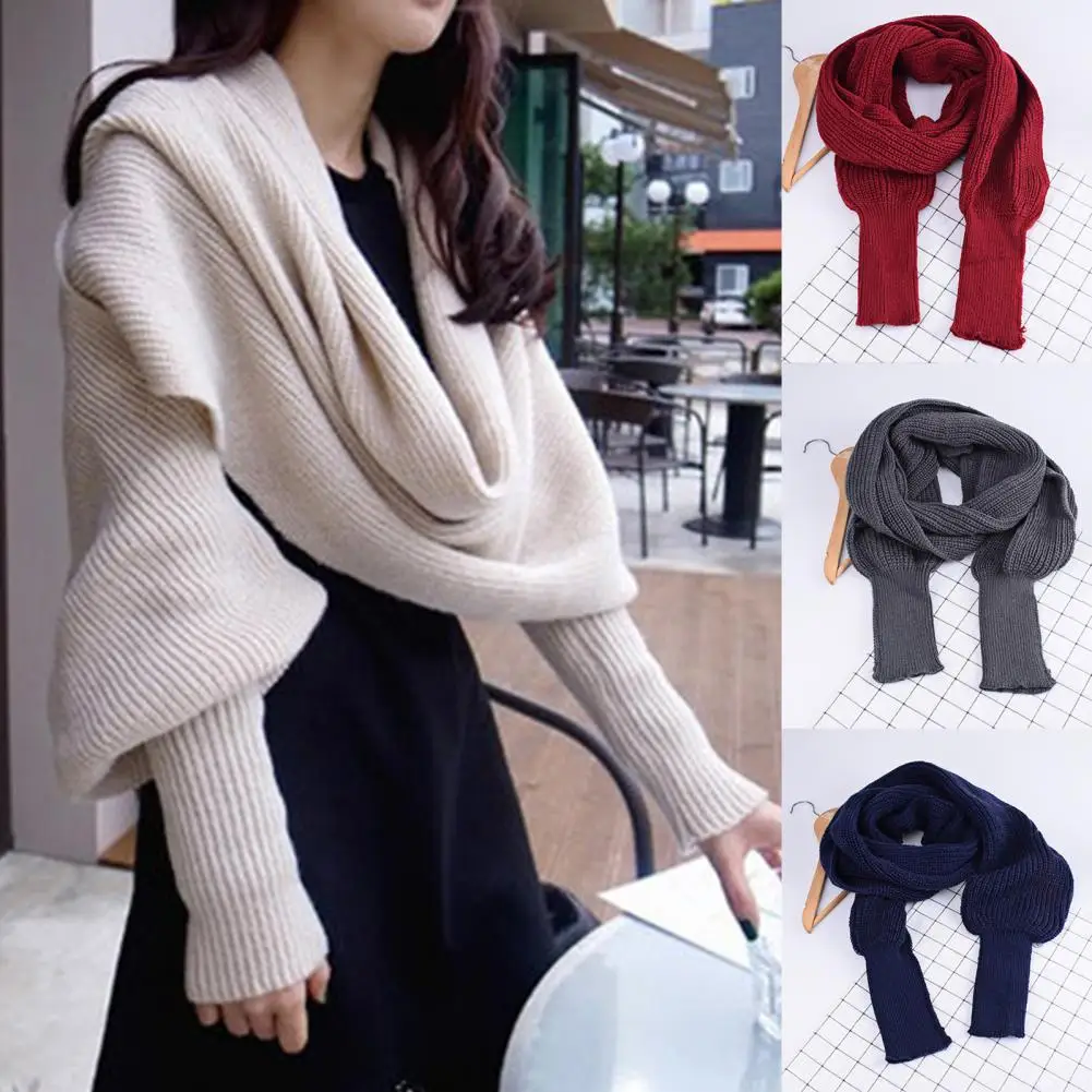 Sweater Scarf Sleeve Wrap Europe And American Style Ultra Long Imitation Cashmere Knitted Sleeve Wrap Sweater Scarf