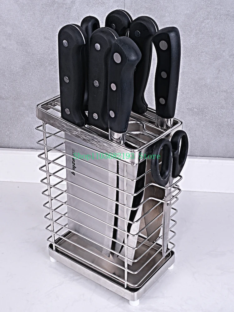 Knife Holder Kitchen Storage Multi-Functional Knife Storage Kitchen Knife Slotting Tool Holder Draining Wall-Mounted Punch-Free