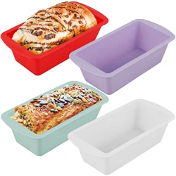 4Pc Silicone Bread Loaf Pan Non Stick Loaf Baking Mold Heat Resistant Silicone Baking Pan Reusable Bread Toast Mold Easy Release