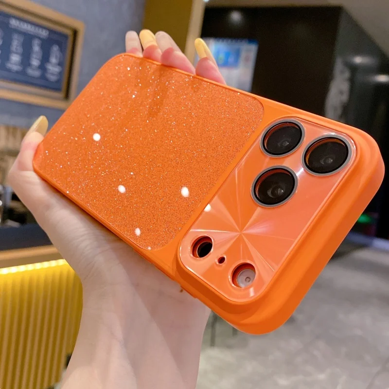 Modische Glitzer-TPU-Schutzhülle für iPhone 17 13 14 15 12 11 16 Pro Max mit Aurora-Kameralinsen-Schutz aus Glas