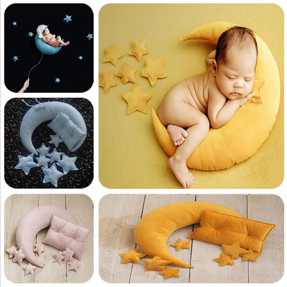 Star Moon accessori per riprese a forma di cuscino fotografia neonato Prop ausiliario souvenir amici famiglia Baby Shower Party Gift