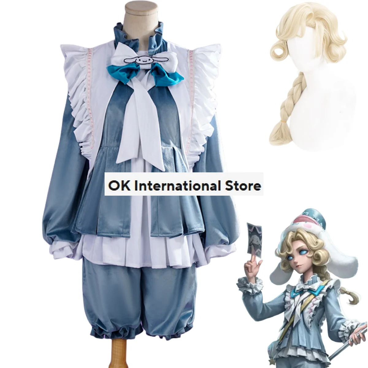 Game Identity muslimah joseph Desaulniers Costume Cosplay ex Count Desaulniers fotografo blu bella uniforme uomo donna Kawaii Set