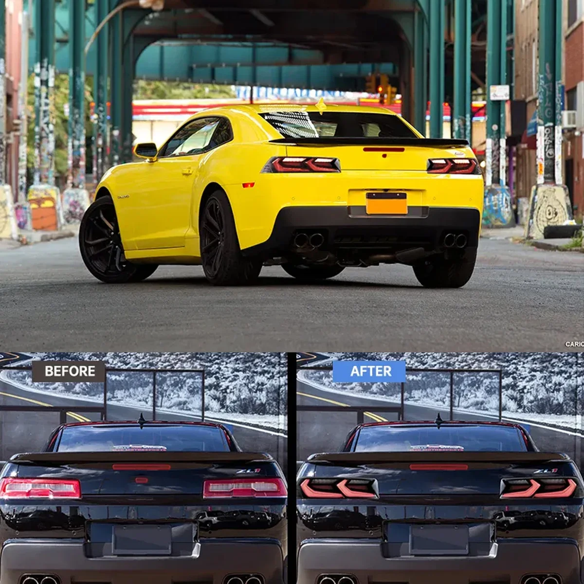 Auto Accessories LED Tail Lights ASsembly 5th Gen Full LED Corvette C8 Style Taillights Rear Lamp Camaro 2014 2015