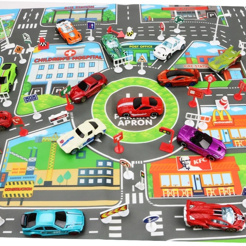 130*100Cm Baby Kruipen Mat Voor Kinderen Cartoons Verkeer Tapijt Indoor Speelgoed Stad Road Tapijt Kids Game Little meisje En Jongen Playmat