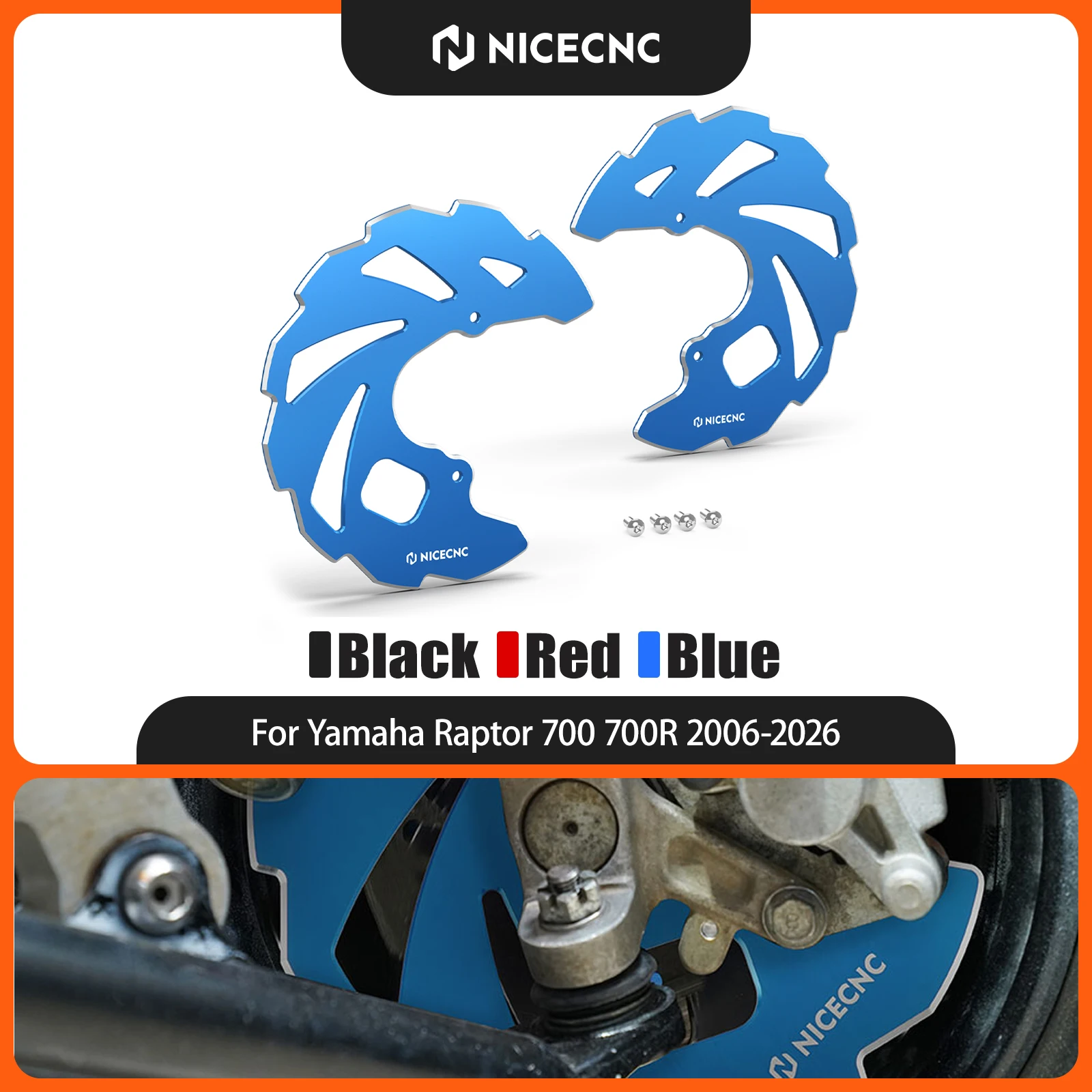 nicecnc製-ヤマハ-raptor-700-700r-se-2006-2026年式用-フロントブレーキローターディスクカバー。yamaha-yfz450-yfz450rにも対応。品番：5tg-2514a-00-00。
