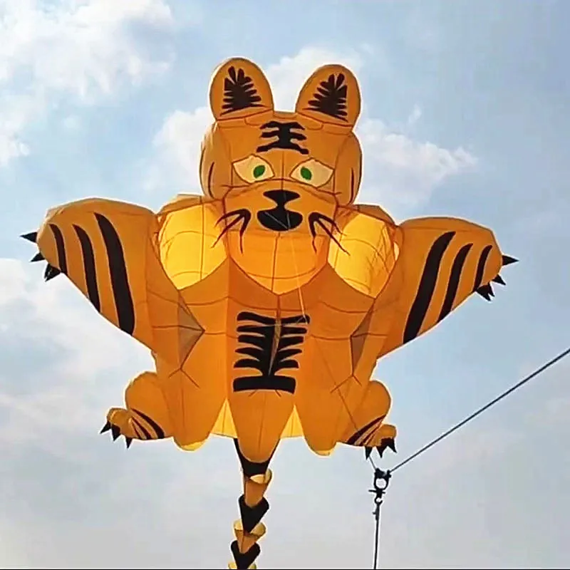 free shipping 12m large tiger kite flying soft kites for adults outdoor toys sports su maymunu atan tabanca windsock power kite