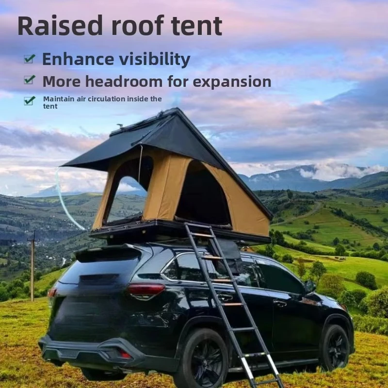 Roof Tent Hard Shell Outdoor Camping Quick-opening Folding Triangle Aluminum Alloy Off-road SUV Four-season Camping Tent