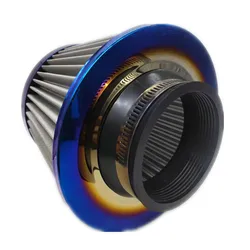 76MM 3-Inch Car Baking Blue Air Filter High Flow Intake Filter Intake Filter Sports Power Mesh Cover Cold Air Intake Kit