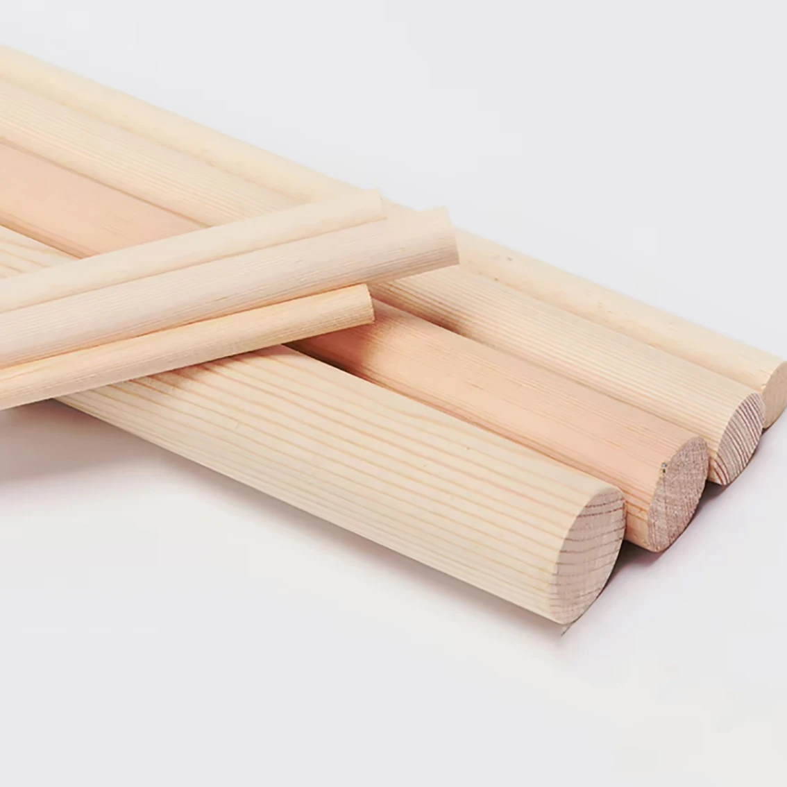 

Length 100-300mm Pine Wood Rods 8-28mm Round/Semicircle Solid Pine Strips DIY Model Material Crafts Decoration Making Parts