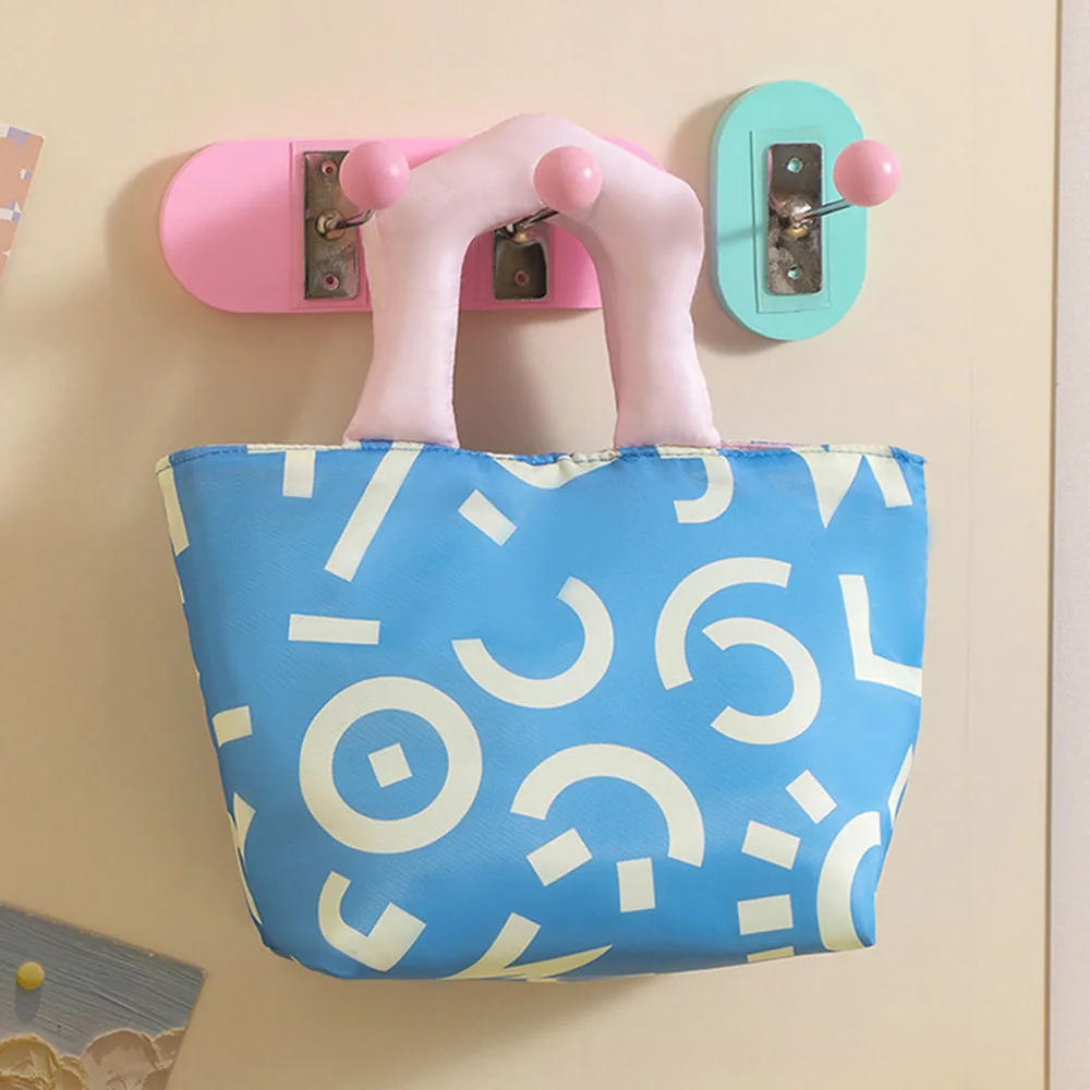 

Cute Graffiti Lunch Box With Handle Kids Lunch Bag Travel Portable Thicken Food Storage Insulated Bags Thermos Kitchenware