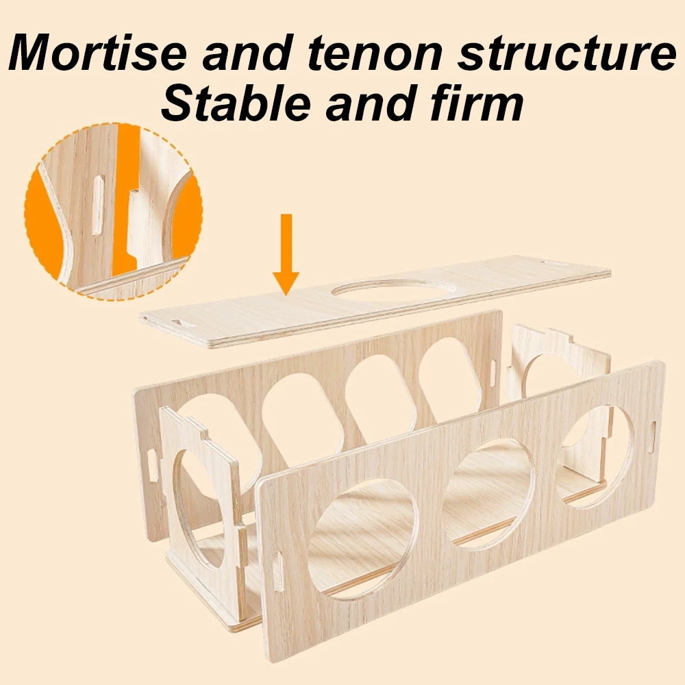 1 pc Wooden Hamster Tunnel Escape Toy Maze Hideout Tube Chew Toys Teeth Grinding Toys for Small Animal Pet Hamsters Guinea Pigs view 5