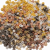 500Pcs/Lot 4mm Flower Beads Loose Spacer Beads For DIY Necklace Bracelets Jewelry Making Supplies Accessories Materials Crafts