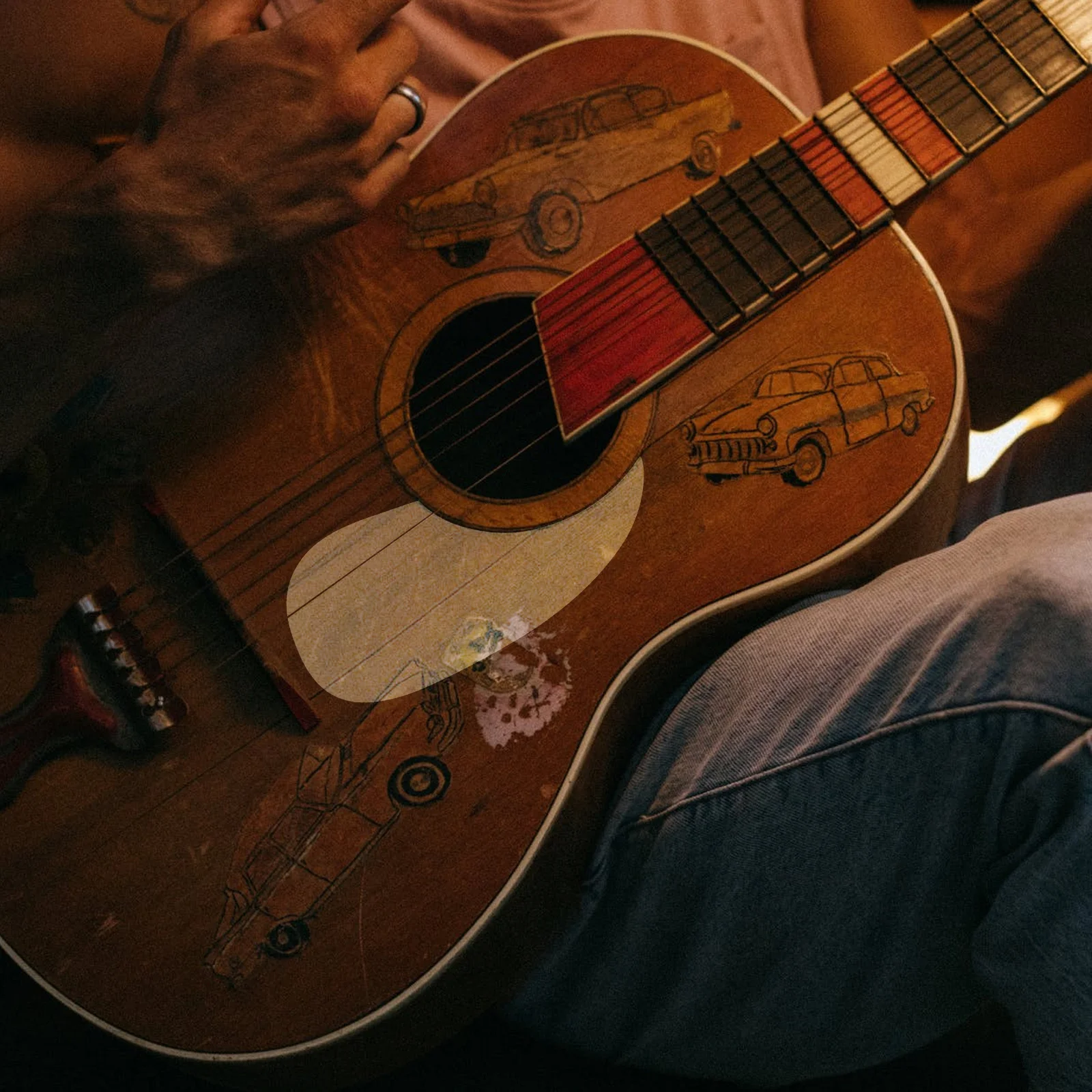 

2Pcs Professional Transparent Guitar Pickguard Anti-Scratch Protective Sticker for Acoustic Guitar 40-41 Inch Pickguard Sticker