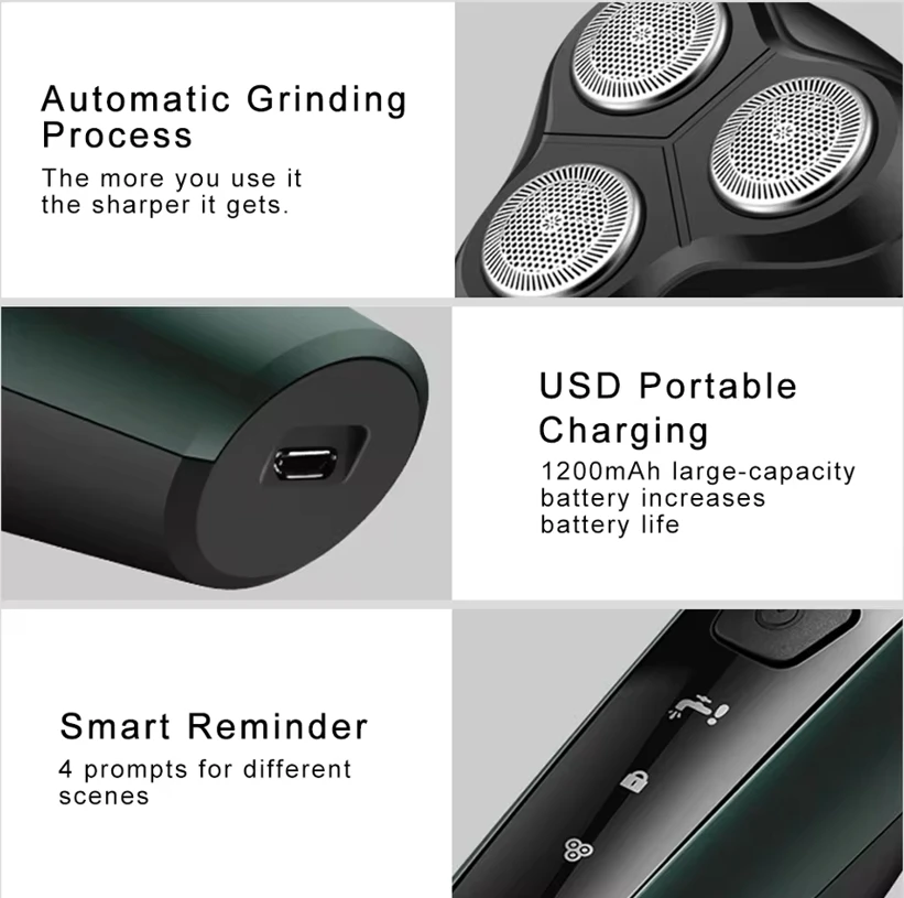 New 9D Man Electric Razor Face Shaver USB Full-body Wash Beard Knife Rechargeable Razor Rechargeable Trimmer