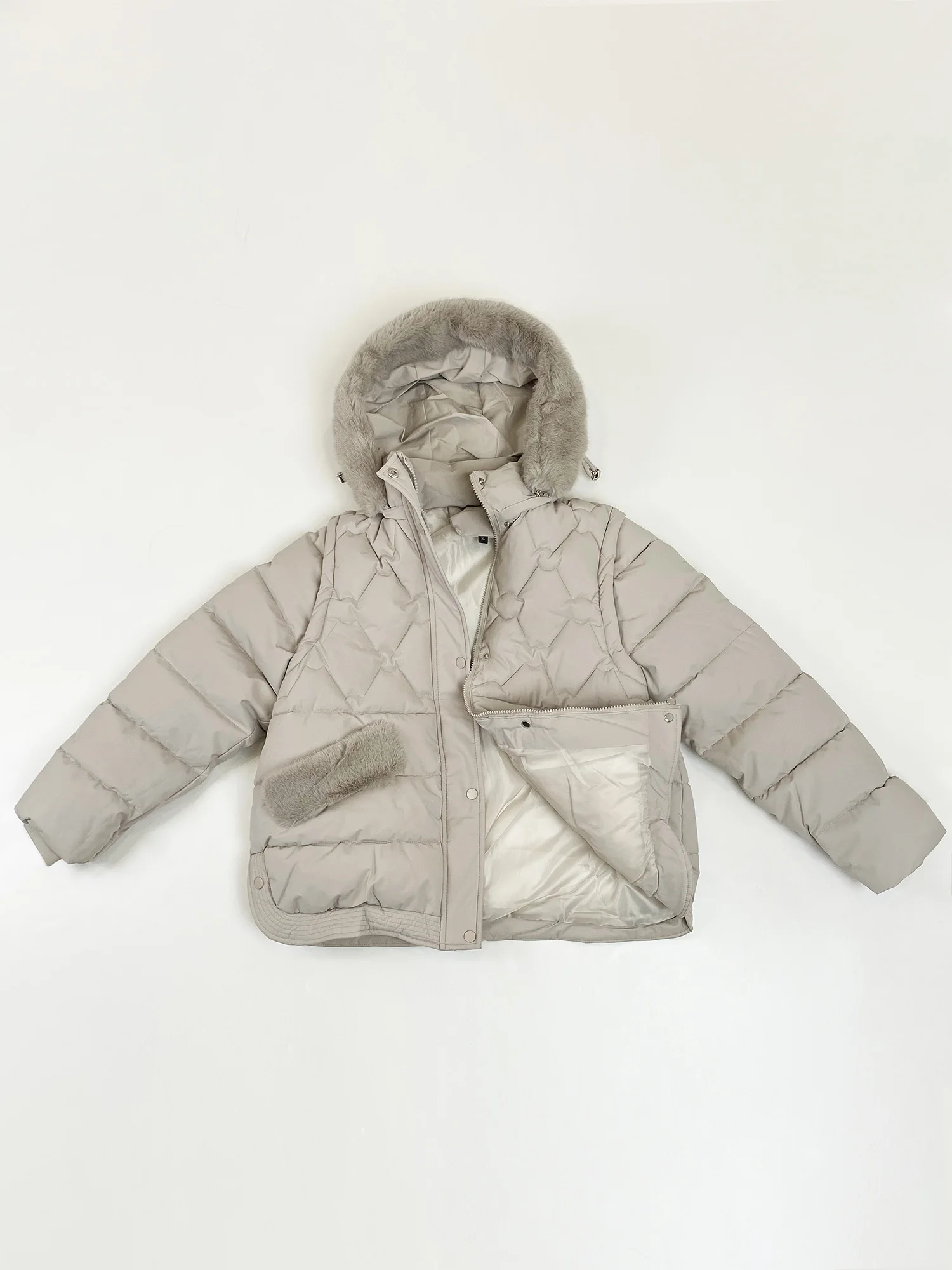 Abrigo acolchado informal de otoño/invierno para mujer, chaqueta versátil elegante con capucha de manga larga gruesa, Navidad