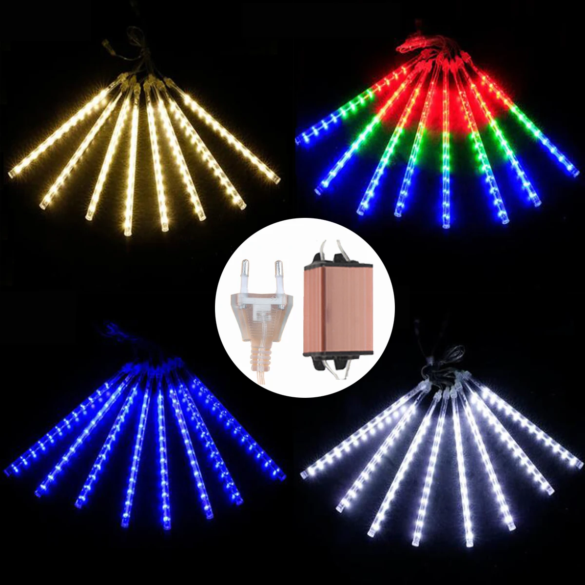 LED Meteor Shower Rain Tube String Lights Outdoor Fairy Garland For New Year Garden Wedding Tree Patio Party Decoration