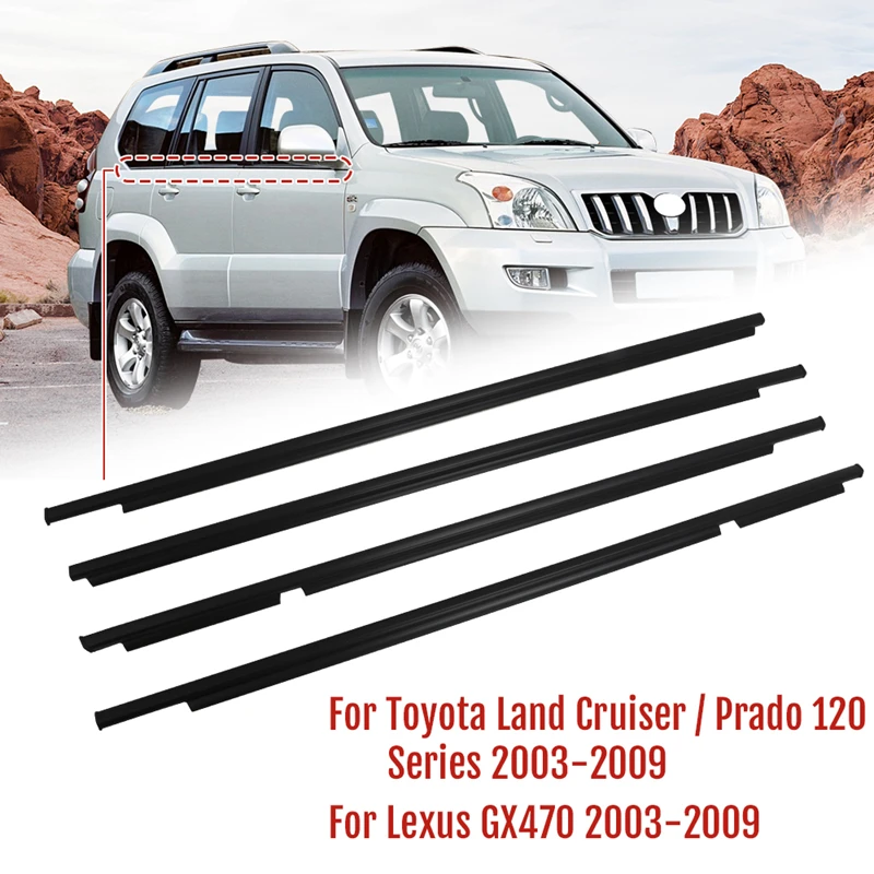 For Toyota Land Cruiser Prado 120 Series 2003-2009 Lexus GX470 Car Weatherstrips Window Glass Sealing Strip Waterproof Sealant