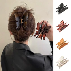 AWAYTR Amber Butterfly Ponytail Large Hair Claw Crab Hair Accessories for Women Acrylic Hair Clips Hairpins Girl Barrettes