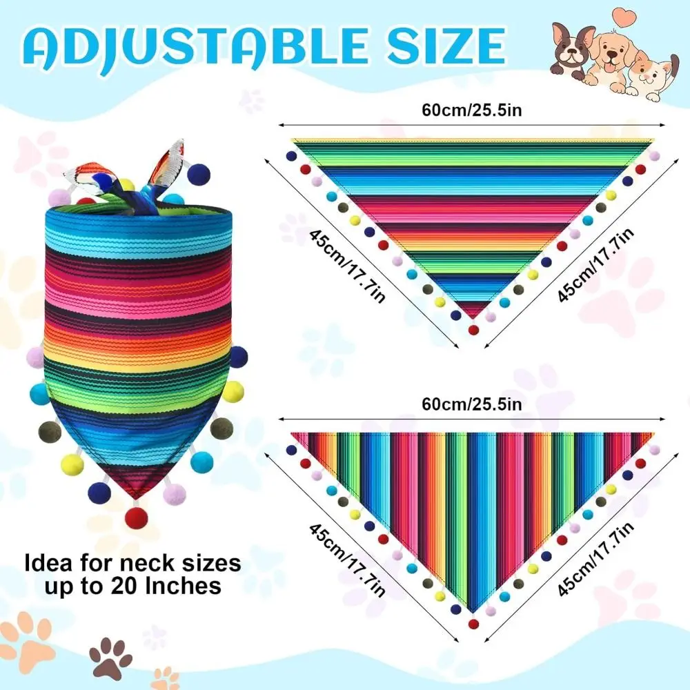 أزياء مثلث الكلب عصابات متعدد الألوان المكسيكي نمط الحيوانات الأليفة منديل قابل للتعديل وشاح الكلب مستلزمات الحيوانات الأليفة #6