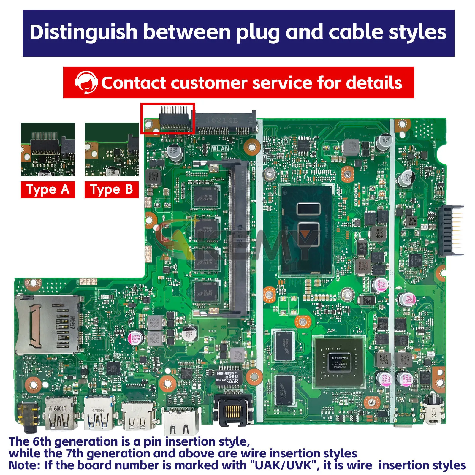 X541UV Laptop Motherboard For ASUS X541UJ X541UVK X541U F541U A541U K541U Mainboard I3 I5 I7 6th Gen CPU GT920M 4GB 8GB RAM