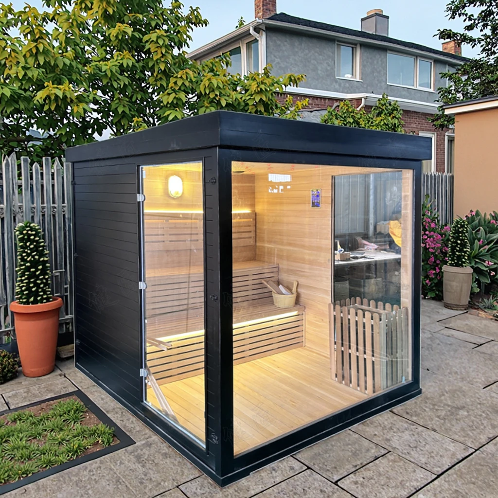 

STLF3-4 Person Outdoor High Quality Solid Wood square Traditional Wet Steam Sauna