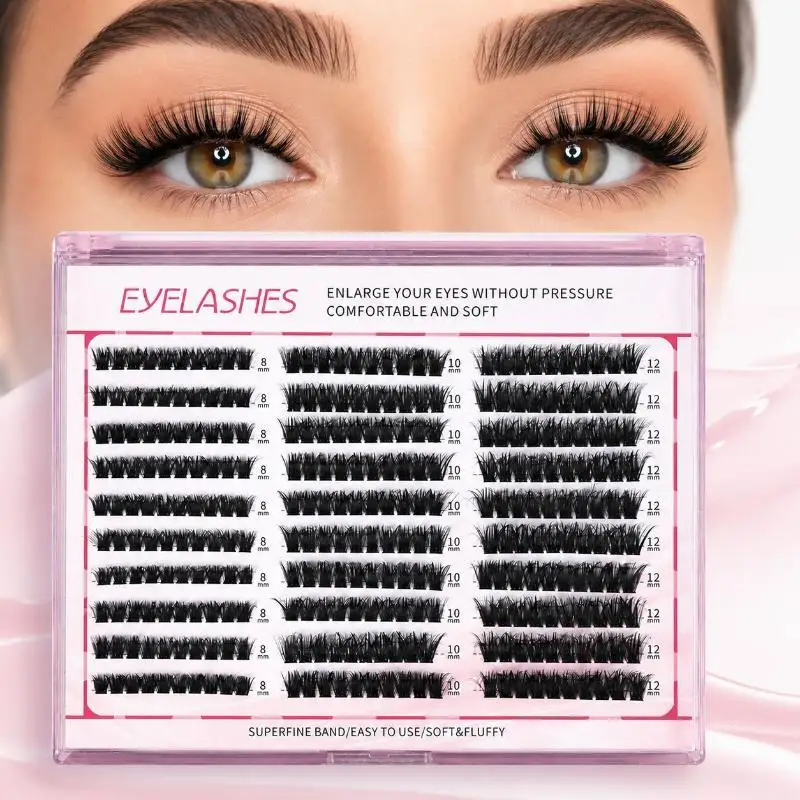 30 Rows Cluster Lash Extensions 8-16mm Mix Fluffy 60D 80D 100D Individual Eyelash Extension Cluster Fake Eyelash Tool