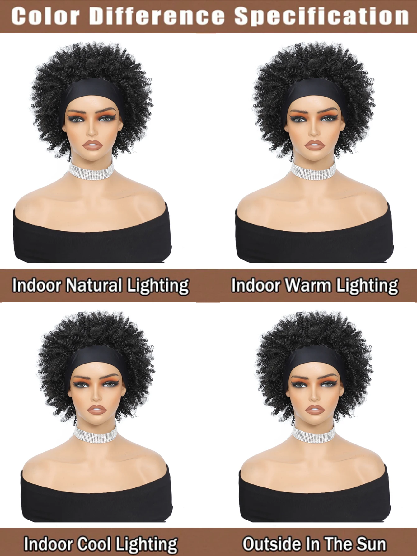 Afro Ombre Black Headband Wig Black Female Short African American Wig Synthetic African American Twisted Curly Headband Wig