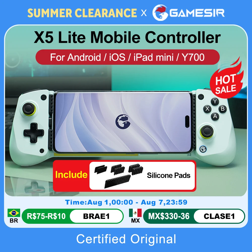 GameSir X5 Lite manettes de téléphone portable pour iPhone 16 15 série iPad Mini Android tablette contrôleur effet Hall Joysticks conception