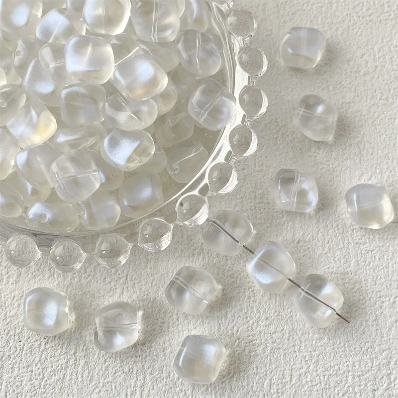 20Pcs/lot 11MM Irregular Square Shape Crystal Glass Loose Beads Charms For Jewelry Making Diy Bracelet Earrings Accessories