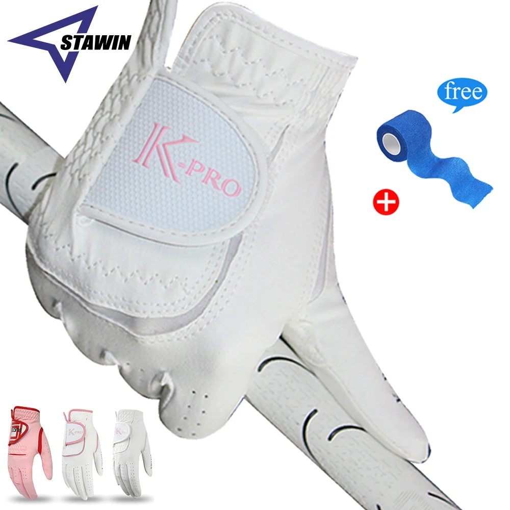 1 Pair Women's Golf Glove 3 Color Options Fashion Elegant Improved Grip System Cool Comfortable Pink White Color Left Right Hand