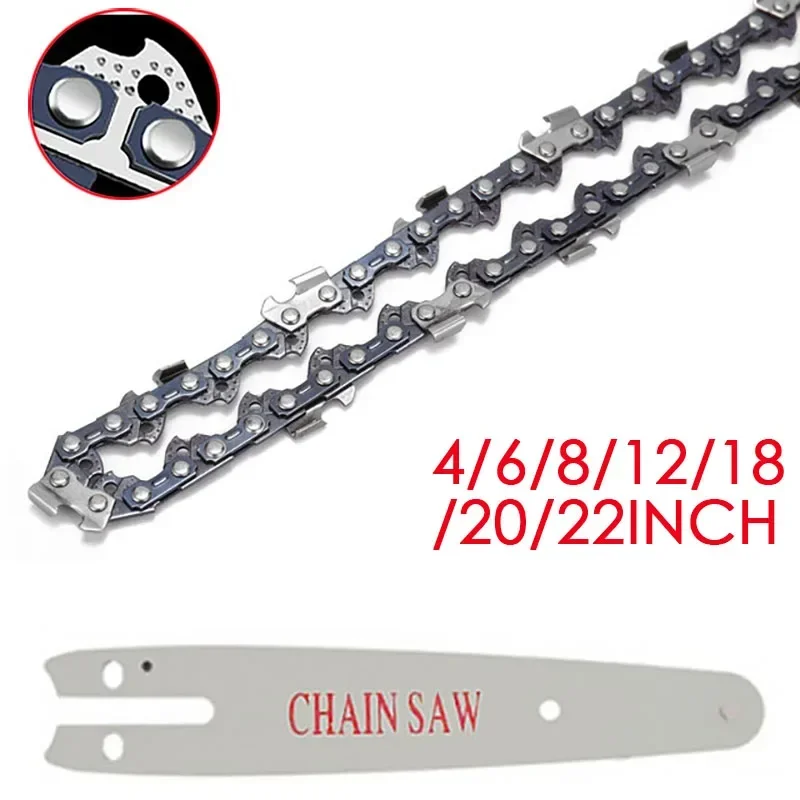 

Chainsaw Chain Gasoline Electric Saw Blade Chainsaw Chain Guide Plate 4inch 6inch 8/12/18/20/22in Chainsaws Parts Replacement