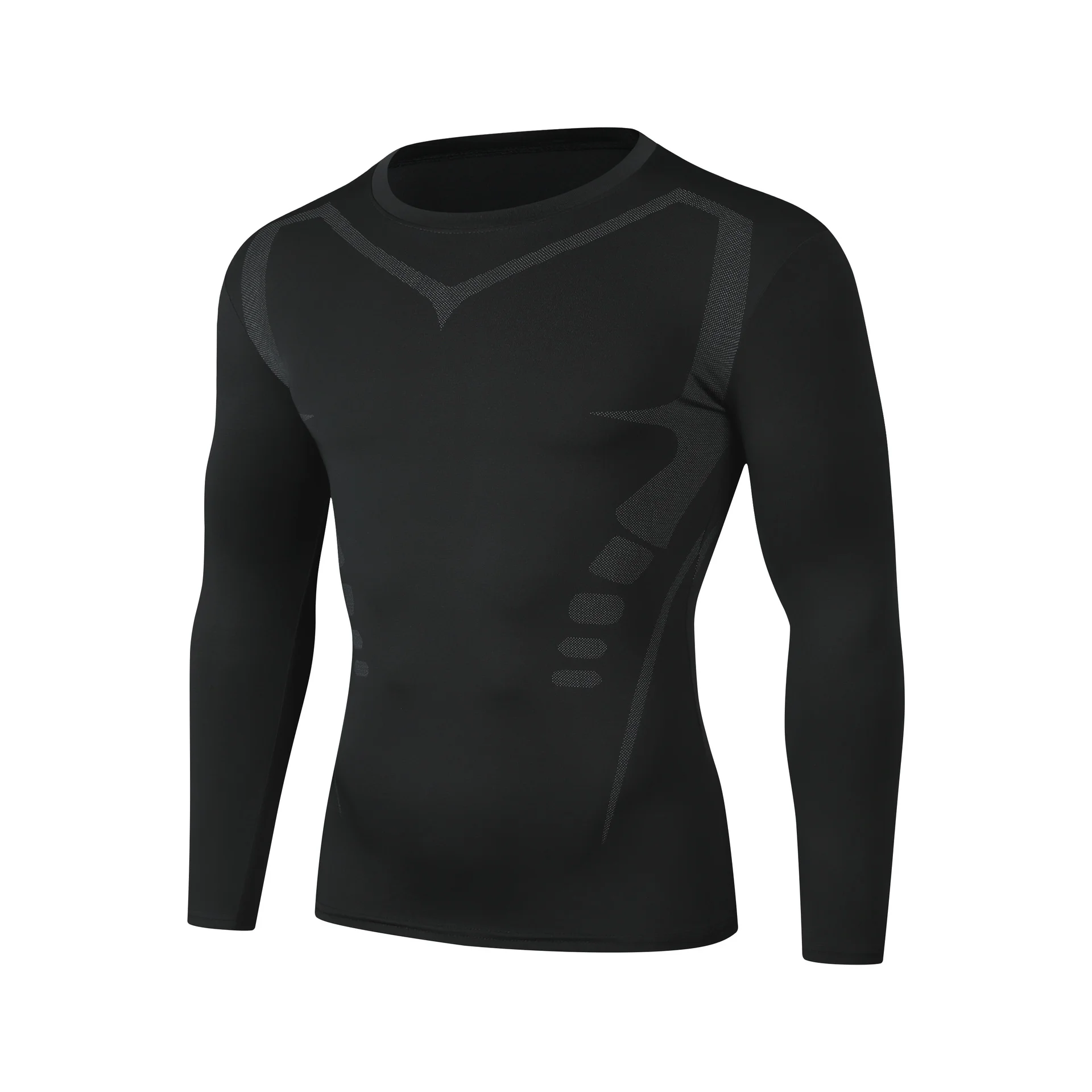 

Мужская спортивная дышащая футболка Four Seasons, быстросохнущая рубашка для бега для фитнеса, облегающий топ с длинными рукавами, футболка для спортзала