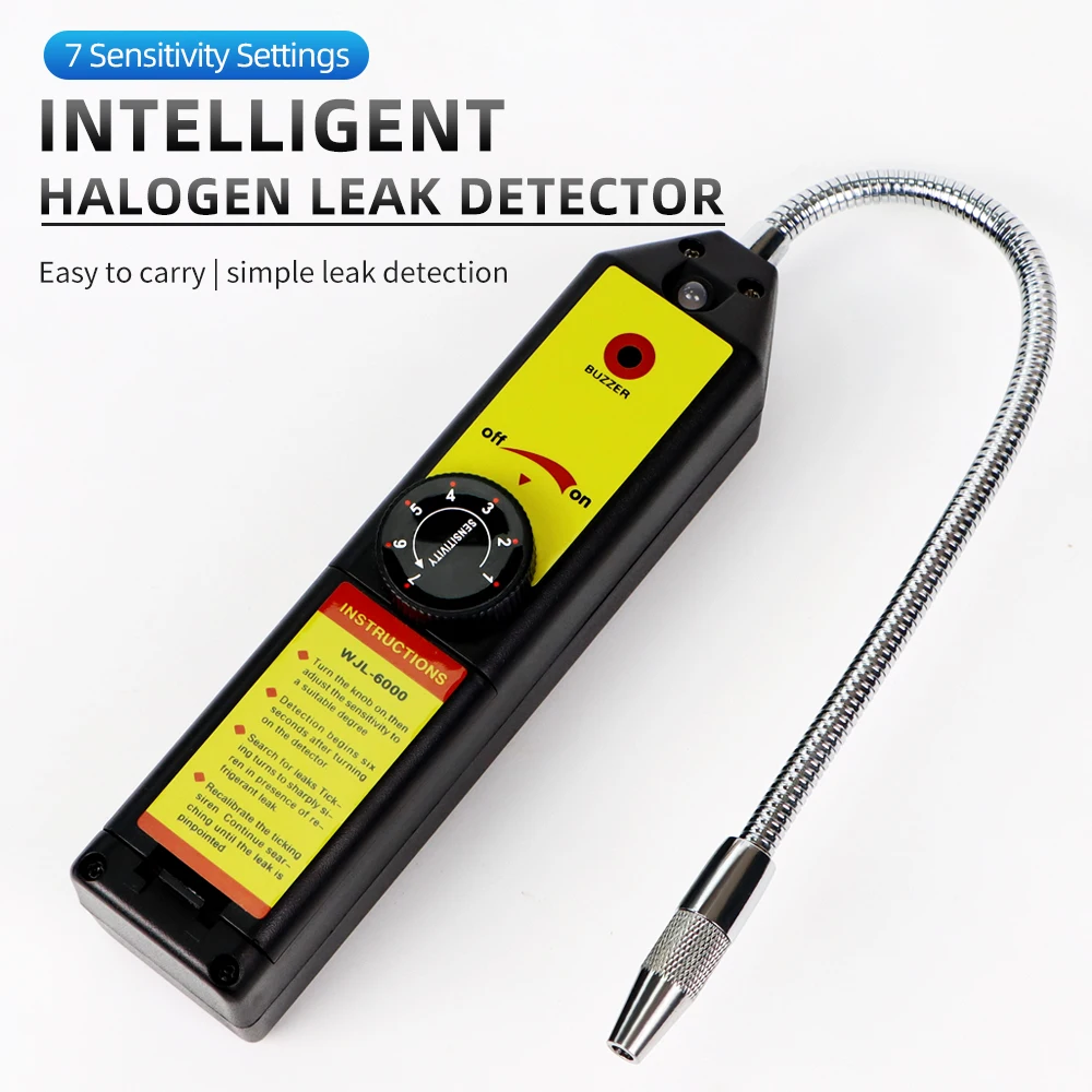 WJL-6000 Intelligent Halogen Leak Detector Gas Detector Freon Gas Analyzer R22a CFC HFC Halogen Gas Refrigerant Leak Detector