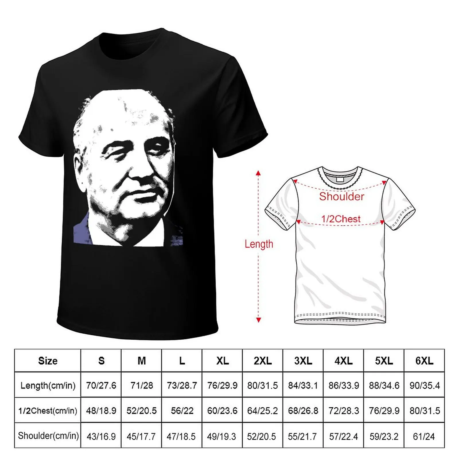 Mikhail Gorbachev-2 T-Shirt Basic Plain Tee for Spring and Summer