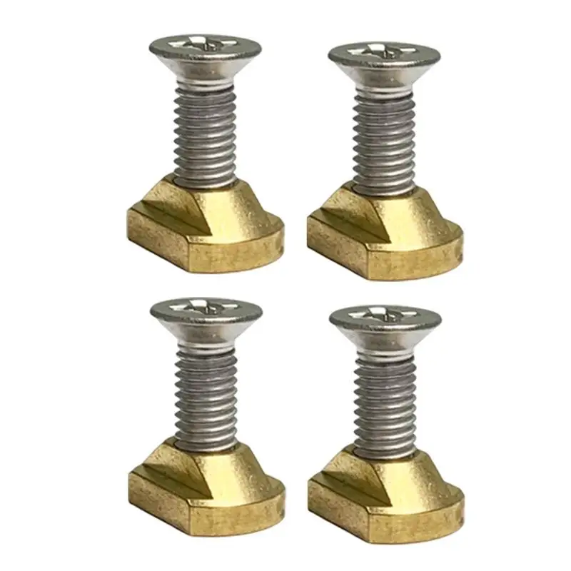 Hydrofoil Mounting T Nuts 4PCS Hydrofoil Screw Mounting T-Nuts Brass Connector Paddle Board Spare Parts Manual Tool Surfboard