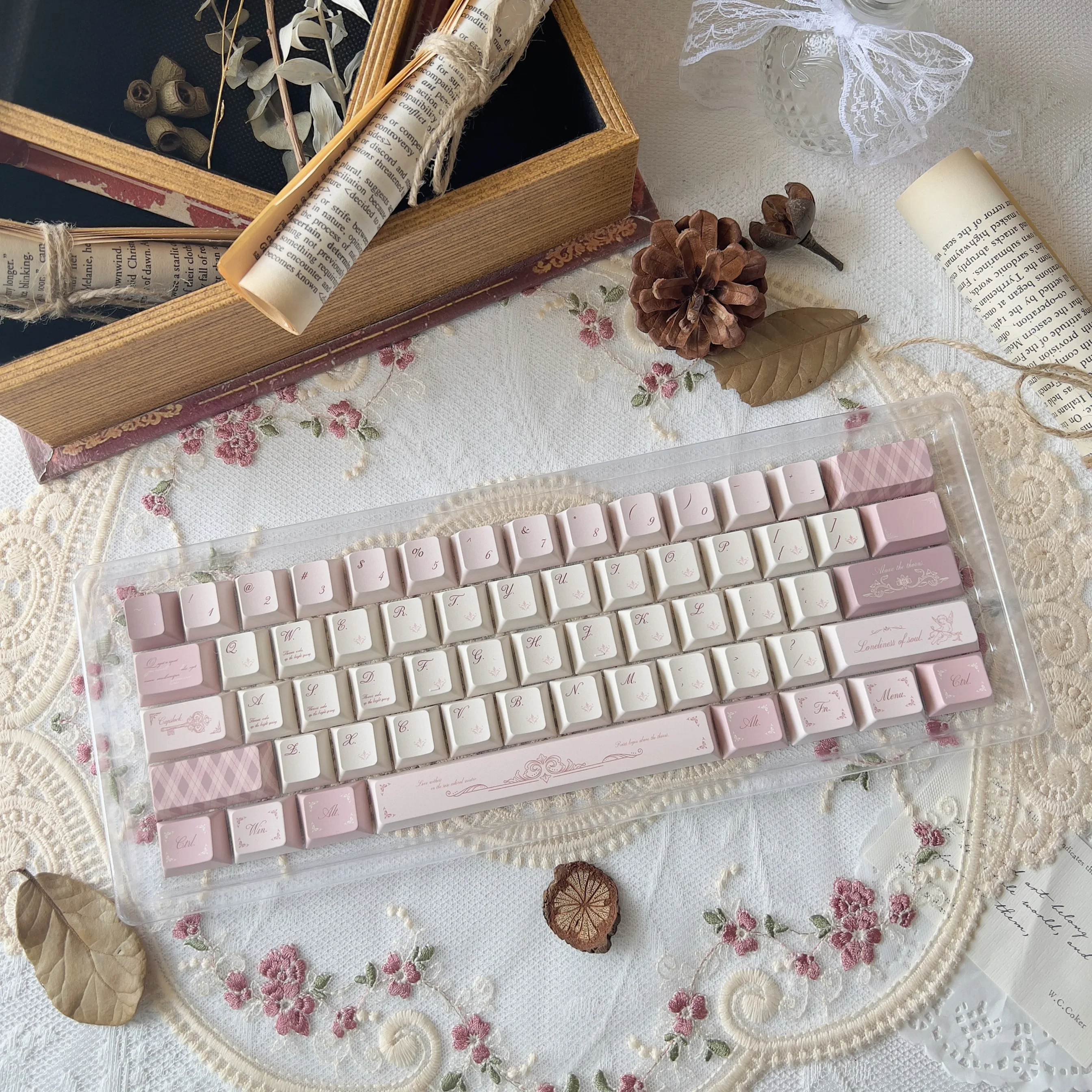 

1953 Keycaps Original Pink French Gentle Keycaps Original Highly Personalized Keycaps