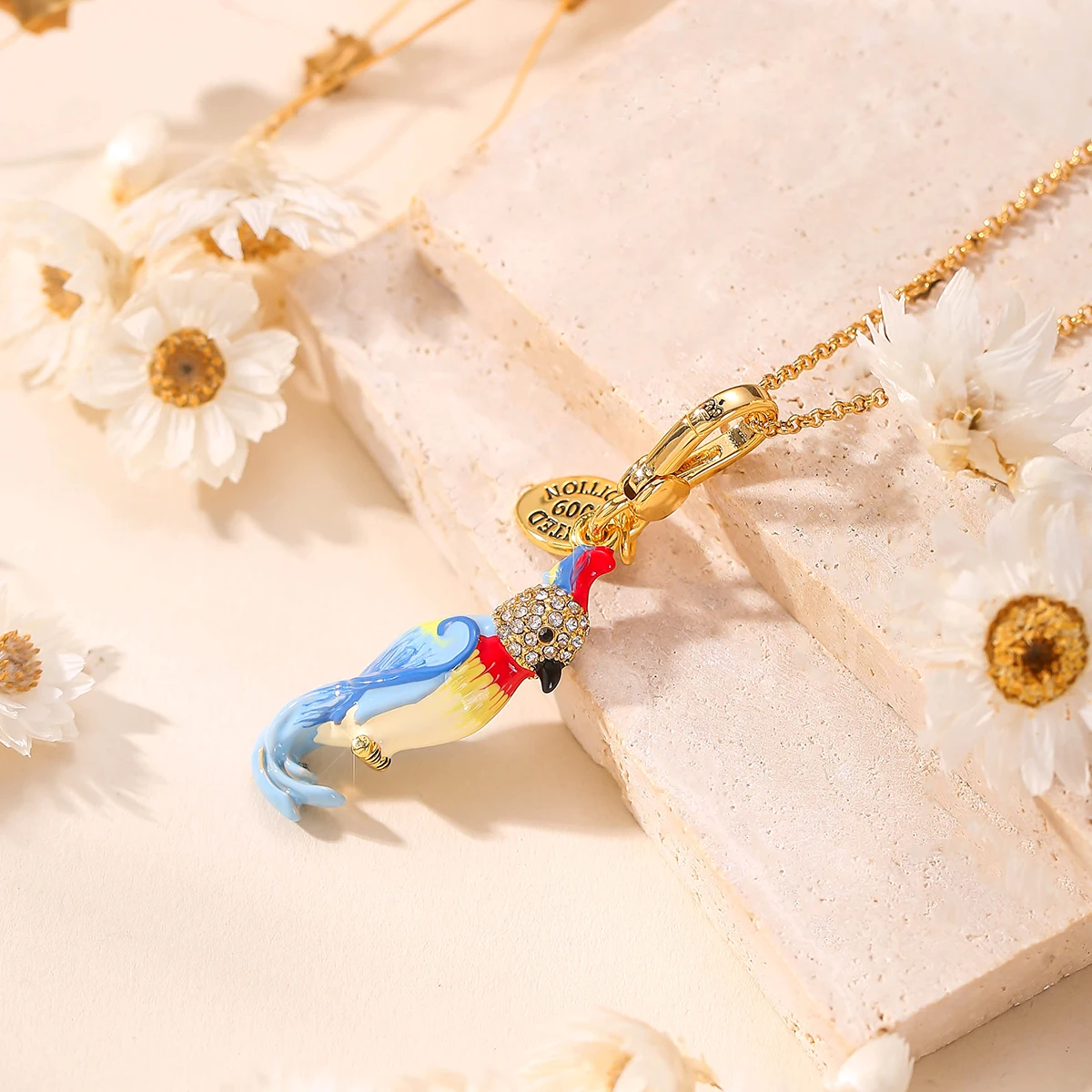 1PCs Mini Fashion Enamel Parrot Pendant Necklace for Women Sweet Cool Party Jewelry Keychain Pendant Halloween Xmas Decor Gifts