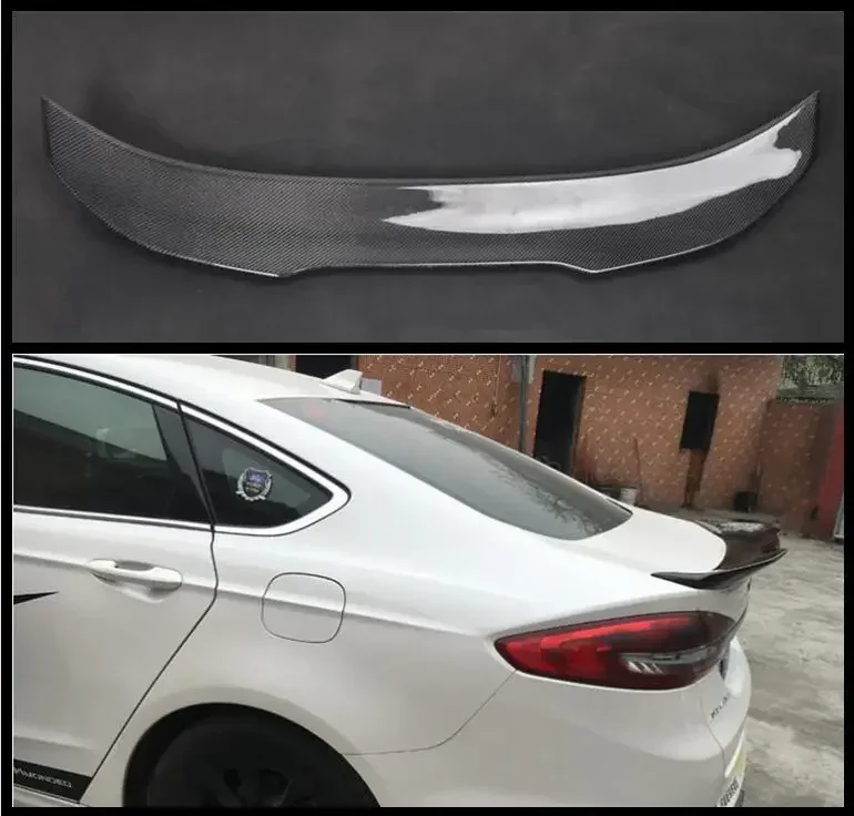 PSM STYLE REAL CARBON FIBER REAR WING TRUNK LIP SPOILER FOR Ford Mondeo / Fusion 2013 2014 2015 2016 2017 2018 2019 2020 2021