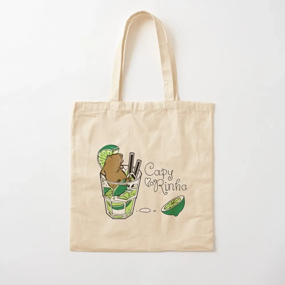 

Cabybara + Caipirinha = Capyrinha Tote Bag sacs de shopping shopping cart bags hand bags Canvas bag Tote Bag