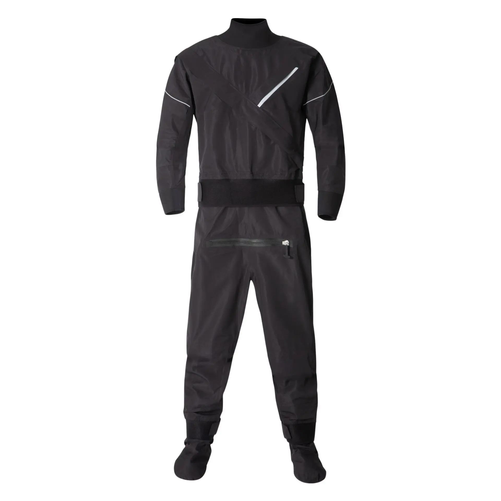 Сухой костюм для каяка для мужчин, трехслойный водонепроницаемый тканевый спортивный костюм с латексом на шее и запястье, белая водная подвеска в реке