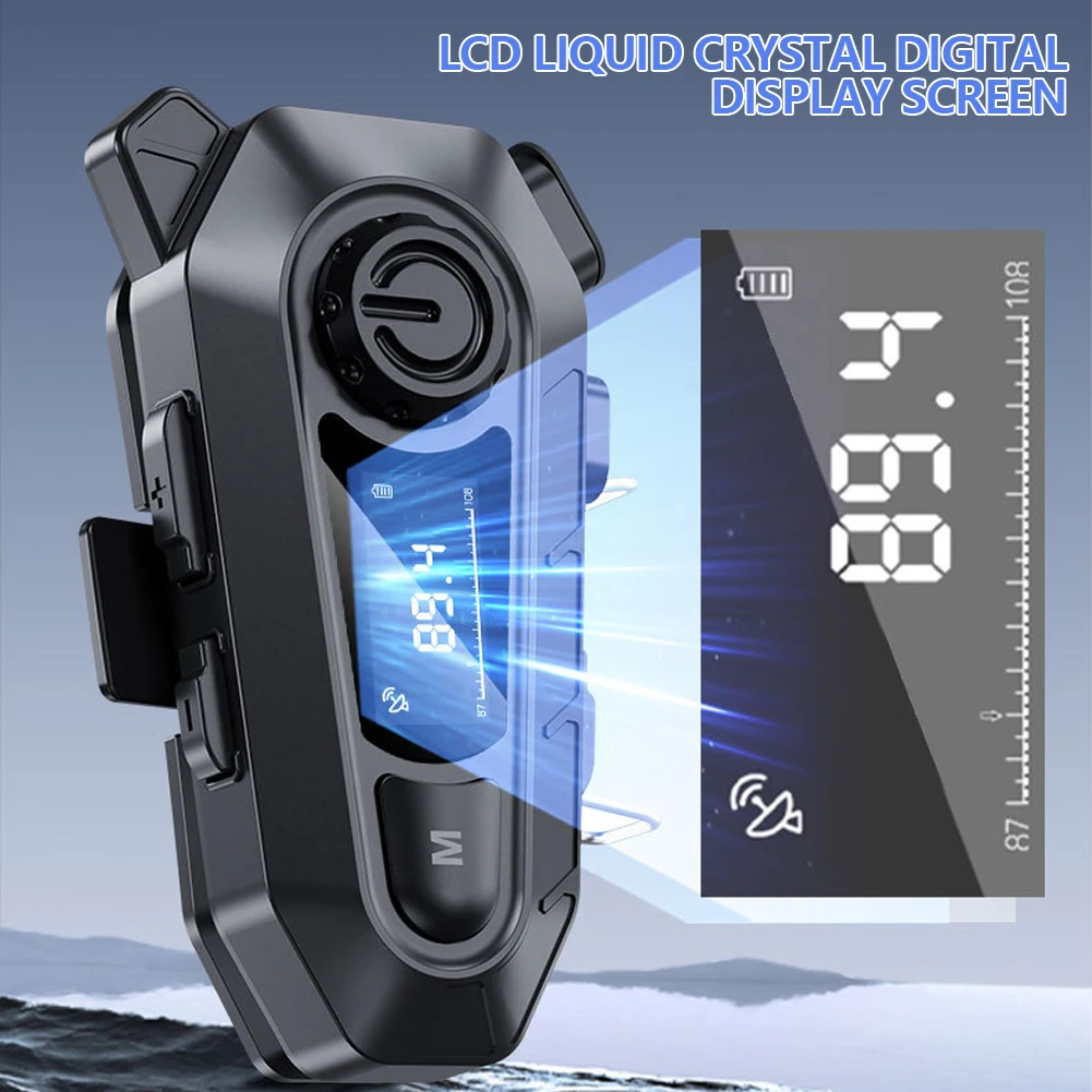 دراجة نارية سماعة خوذة BT5.3 اللاسلكية Handfree دعوة مقاوم للماء موتو سماعة مع راديو FM الموسيقى مشاركة شاشة LED لراكبي #3