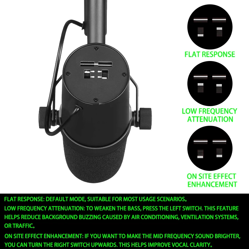 SM7B Dynamic Podcast Microphone with Anti Shock Bracket, Suitable for Live Vocal Recording, Performance, and Studio Use SM7DB